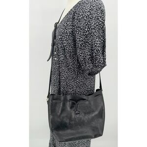 Portland Leather Goods Womens Black Crossbody Leather Purse Classic 11"x13'